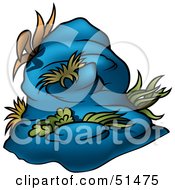 Clipart Illustration Of A Blue Coral Rock