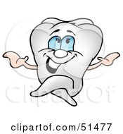 Royalty Free RF Clipart Illustration Of A Relaxed Tooth Sitting