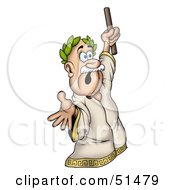 Royalty Free RF Clipart Illustration Of Caesar Holding Up A Wand by dero