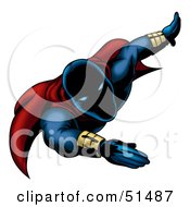 Royalty Free RF Clipart Illustration Of A Flying Superhero Man