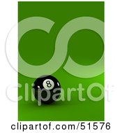 Poster, Art Print Of Black Eight Ball On A Green Surface