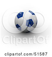 Poster, Art Print Of Blue And White European Soccer Ball