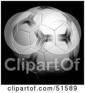 Poster, Art Print Of Patterned Soccer Ball On Black