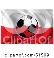 Poster, Art Print Of Soccer Ball Flying In Front Of A Waving Poland Flag