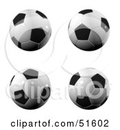 Poster, Art Print Of Digital Collage Of Four Soccer Balls