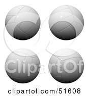 Royalty Free RF Clipart Illustration Of A Digital Collage Of Four Volleyballs