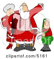 Poster, Art Print Of Mrs Claus  Elf Helping Santa Get Dressed For Christmas