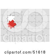 Different Red Jigsaw Piece On A White Puzzle