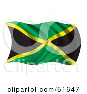 Poster, Art Print Of Wavy Jamaica Flag - Version 1