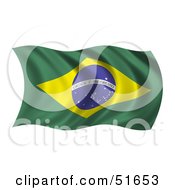 Poster, Art Print Of Wavy Brazil Flag - Version 1