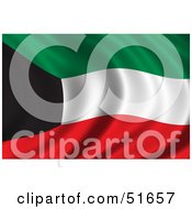 Poster, Art Print Of Wavy Kuwait Flag