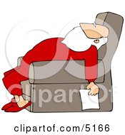 Poster, Art Print Of Tired Santa Holding A Blank Paper List