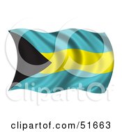 Poster, Art Print Of Wavy Bahamas Flag - Version 1