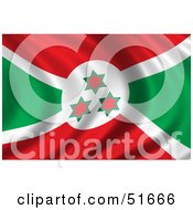 Poster, Art Print Of Wavy Burundi Flag