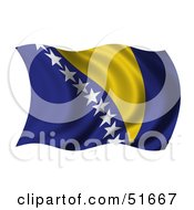Wavy Bosnia And Herzegovina Flag by stockillustrations