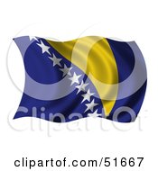 Poster, Art Print Of Wavy Bosnia And Herzegovina Flag