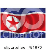 Royalty Free RF Clipart Illustration Of A Wavy North Korea Flag Version 2 by stockillustrations