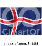 Poster, Art Print Of Wavy Iceland Flag