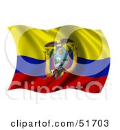 Poster, Art Print Of Wavy Ecuador Flag