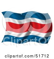 Poster, Art Print Of Wavy Costa Rica Flag - Version 1