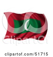 Poster, Art Print Of Wavy Maldives Flag - Version 1