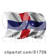 Poster, Art Print Of Wavy Netherlands Antilles Flag
