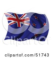 Poster, Art Print Of Wavy New Zealand Flag - Version 1