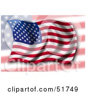 Royalty Free RF Clipart Illustration Of A Wavy USA Flag by stockillustrations