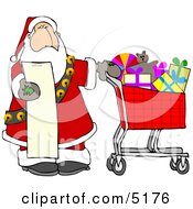 Poster, Art Print Of Santa Shopping In A Toy Store From His List