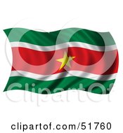 Poster, Art Print Of Wavy Suriname Flag