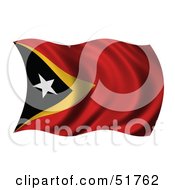 Poster, Art Print Of Wavy Timor Leste Flag