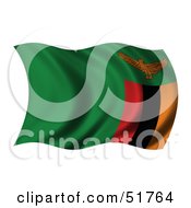 Poster, Art Print Of Wavy Zambia Flag