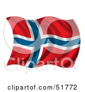 Poster, Art Print Of Wavy Norway Flag - Version 2
