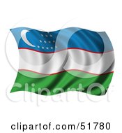 Poster, Art Print Of Wavy Uzbekistan Flag