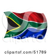 Poster, Art Print Of Wavy South Africa Flag