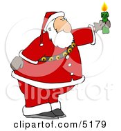 Santa Holding A Lit Candle