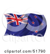 Poster, Art Print Of Wavy New Zealand Flag - Version 2