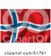 Poster, Art Print Of Wavy Norway Flag - Version 1