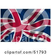 Royalty Free RF Clipart Illustration Of A Wavy Britian Flag Version 2 by stockillustrations
