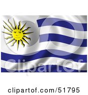 Poster, Art Print Of Wavy Uruguay Flag