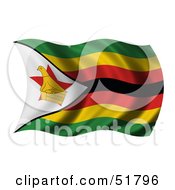 Poster, Art Print Of Wavy Zimbabwe Flag
