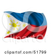 Poster, Art Print Of Wavy Phillippines Flag - Version 2