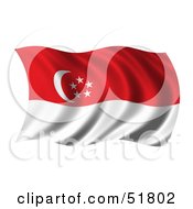 Poster, Art Print Of Wavy Singapore Flag