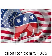 Poster, Art Print Of Republican Elephant Flag - Version 3
