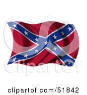 Wavy Confederate States Of America Flag