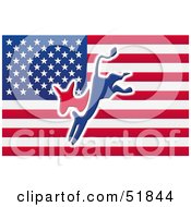 Royalty Free RF Clipart Illustration Of A Democratic Donkey Flag Version 1 by stockillustrations