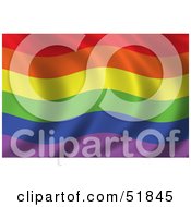 Royalty Free RF Clipart Illustration Of A Wavy Gay Pride Rainbow Flag by stockillustrations