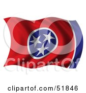 Poster, Art Print Of Wavy Tennessee State Flag