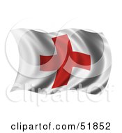Royalty Free RF Clipart Illustration Of A Wavy Red Cross Flag by stockillustrations