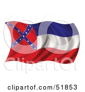 Royalty Free RF Clipart Illustration Of A Wavy Mississippi State Flag